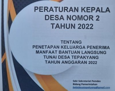 PERKADES NO 2 TAHUN 2022 TENTANG PENETAPAN KPM BLT DD TAHUN 2022